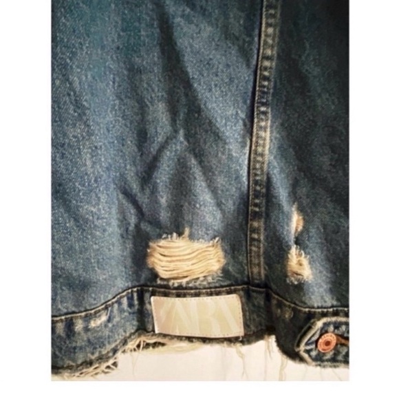 ZARA Ripped Jean Jacket - Picture 9 of 11